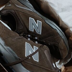 New Balance Brown and Gray Sneakers with Suede and Mesh